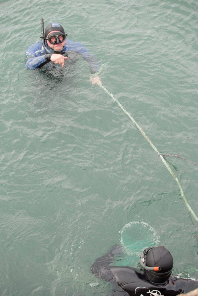 Limpeza dos fondos do Porto de Camelle